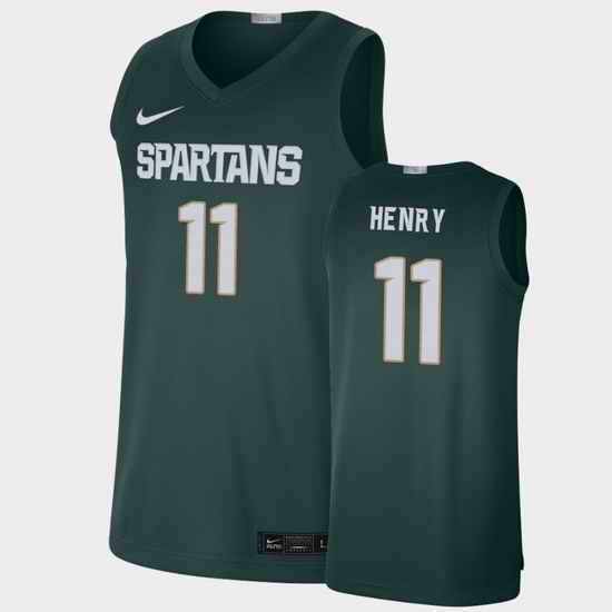 Men Michigan State Spartans Aaron Henry Limited Green College Basketball Jersey